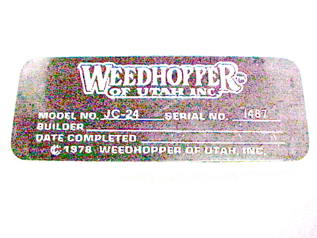 weedhopper id plate